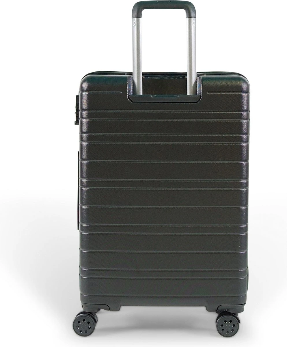 ©TROLLEYZ - Amsterdam No.9 - Reiskoffer 69cm Met TSA Slot - Dubbele Wielen - 360° Spinners - 100% ABS - Reiskoffer In Night Black 5 ©TROLLEYZ - Amsterdam No.9 - Reiskoffer 69cm Met TSA Slot - Dubbele Wielen - 360° Spinners - 100% ABS - Reiskoffer In Night Black - Afbeelding 3