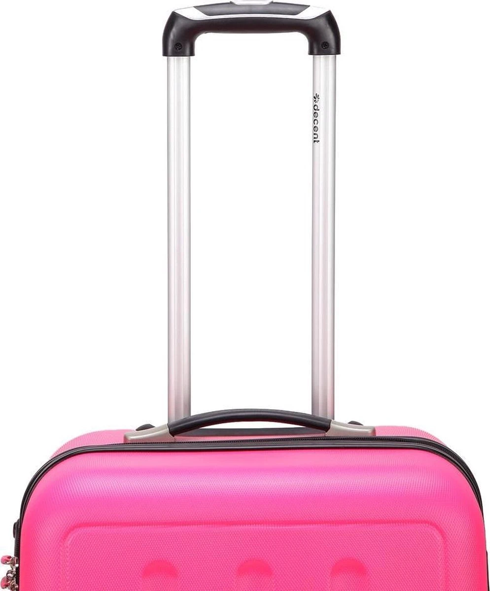 Decent Handbagage Koffer / Trolley / Reiskoffer - 50 Cm - 32 Liter - ABS - Neon-Fix - Roze 8 Decent Handbagage Koffer / Trolley / Reiskoffer - 50 Cm - 32 Liter - ABS - Neon-Fix - Roze - Afbeelding 6