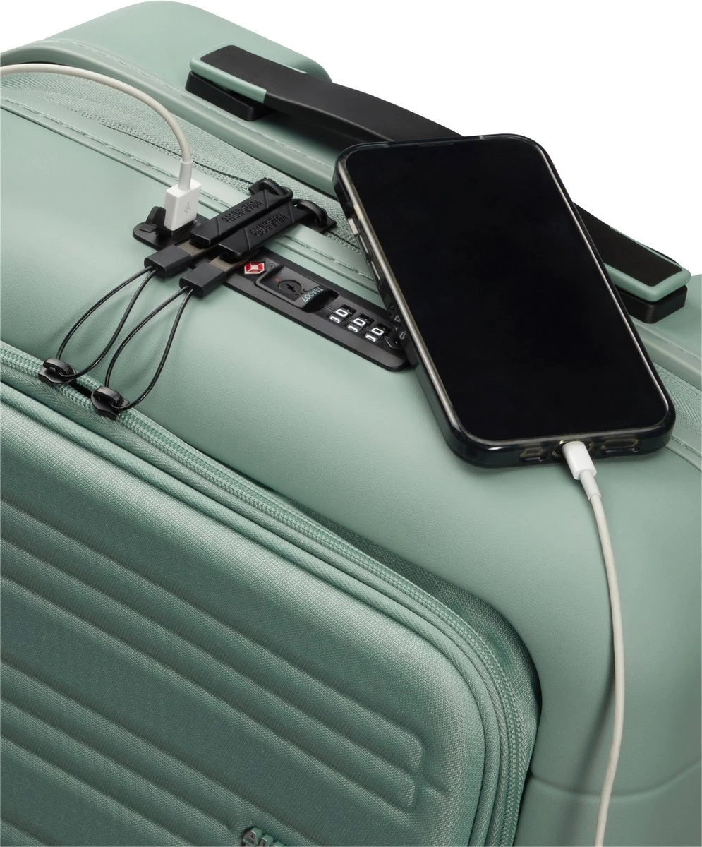 American Tourister Reiskoffer Met Laptopvak - Novastream Spinner 55/20 Tsa (Handbagage) Nomad Green 6 American Tourister Reiskoffer Met Laptopvak - Novastream Spinner 55/20 Tsa (Handbagage) Nomad Green - Afbeelding 4
