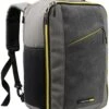 CabinMax Manhatten – Handbagage 20L – Rugzak – Schooltas - 40x20x25 Cm – Compact Reistas – Lichtgewicht – Grijs/Geel